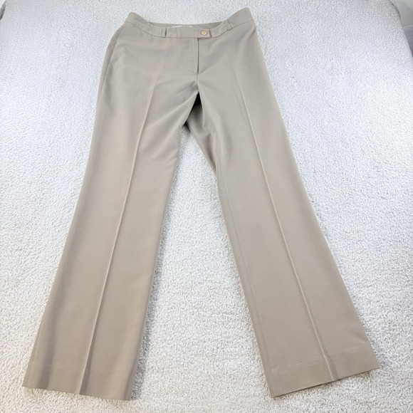 Mieka Pants - Mieka Straight Leg Dress Pants Taupe Womens EU 42 US 10 12 Made in France